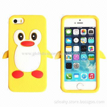 Funny penguin-shaped silicone case for iPhone 5/5S